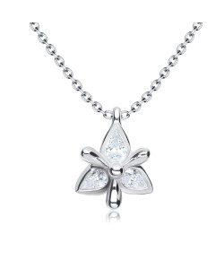 CZ Triangle Designed Silver Necklace SPE-3223